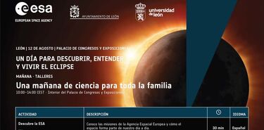 La ESA invita a vivir el eclipse total desde Len con cientficos y actividades gratuitas