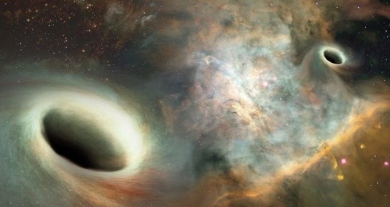 Cmo sera la colisin de dos agujeros negros supermasivos