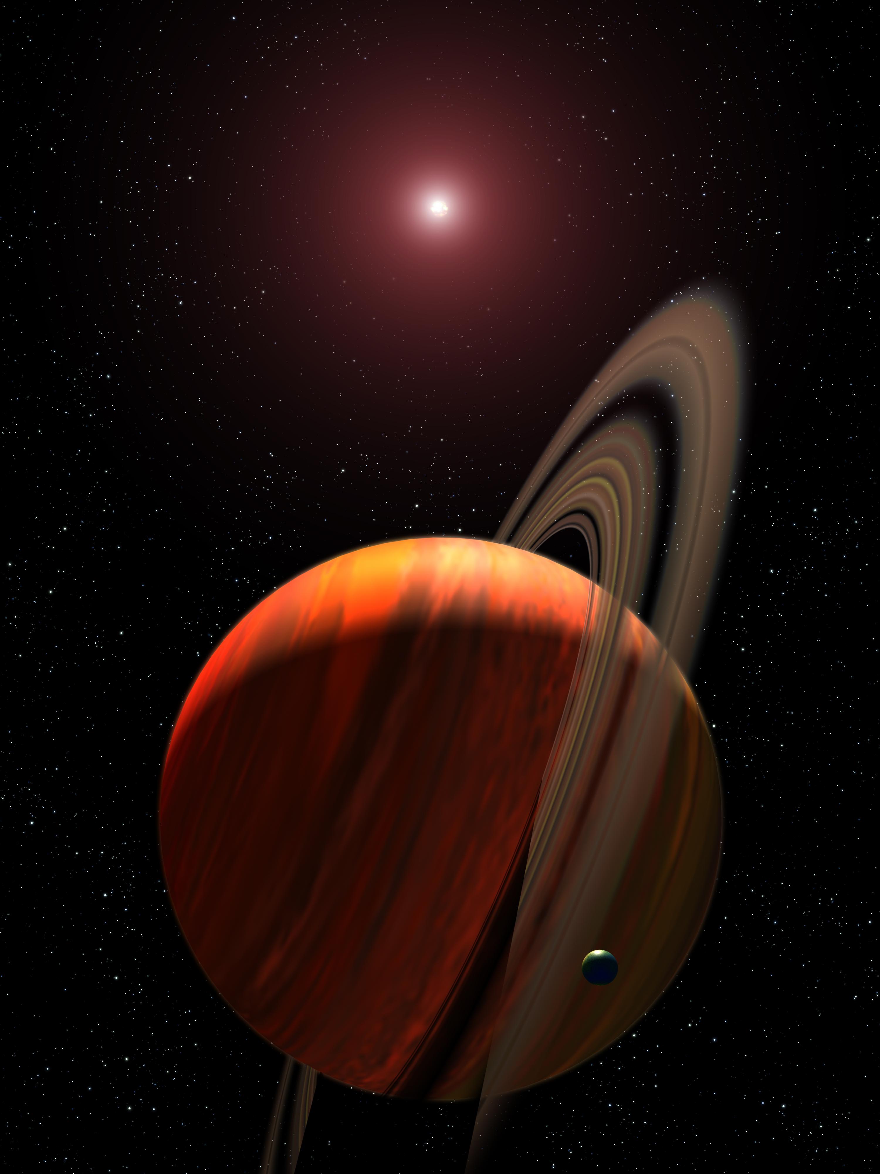 planeta orbitando estrellas (recurso)