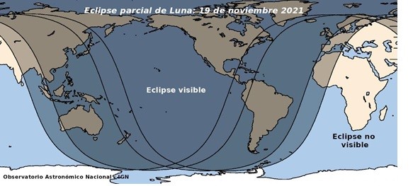 paso eclipse lunar parcial 21 noviembre 202º