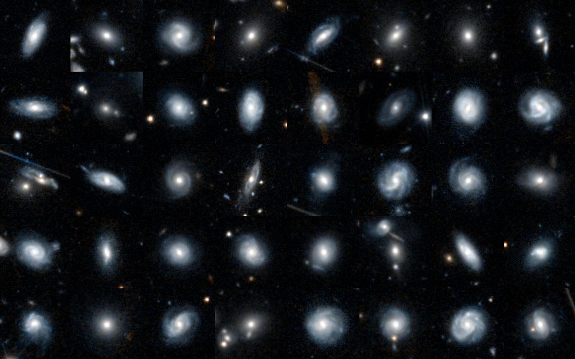 Ejemplo de galaxias euclidianas en Galaxy Zoo